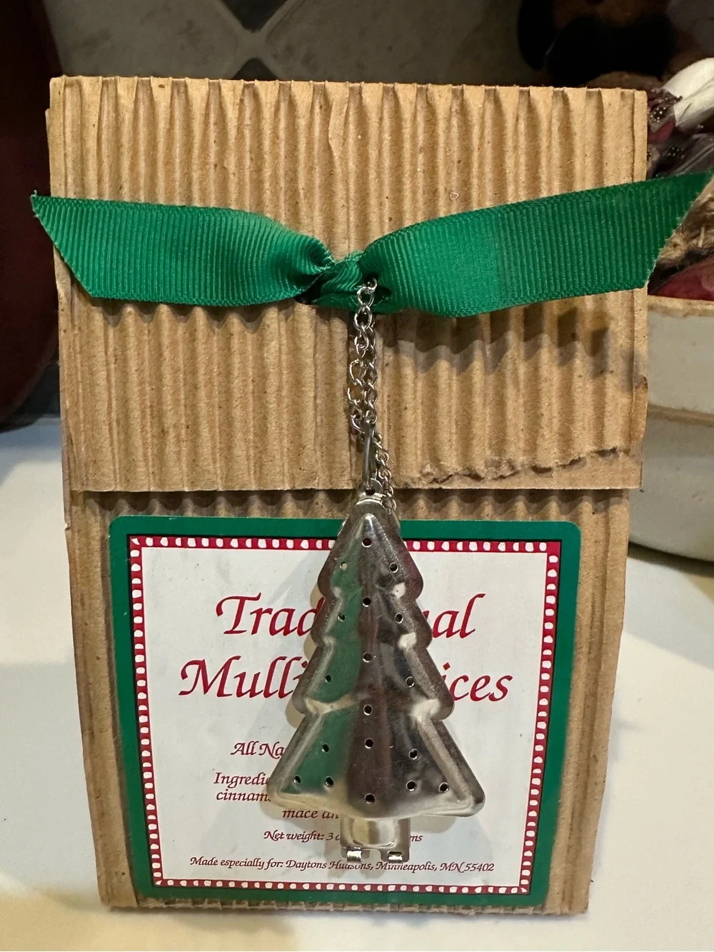 VTG TRADITIONAL MULLING SPICES STAINLESS CHRISTMAS TREE TEA SPICE INFUSER CIDER